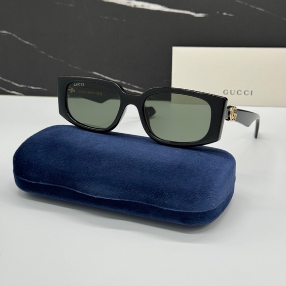 NEW GUCCI SUNGLASSES, AUTHENTIC BLACK GEOMETRIC GUCCI WOMEN EYWEAR - Picture 3 of 14